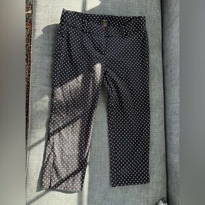 Ann Taylor Black Capris with White Polka Dots